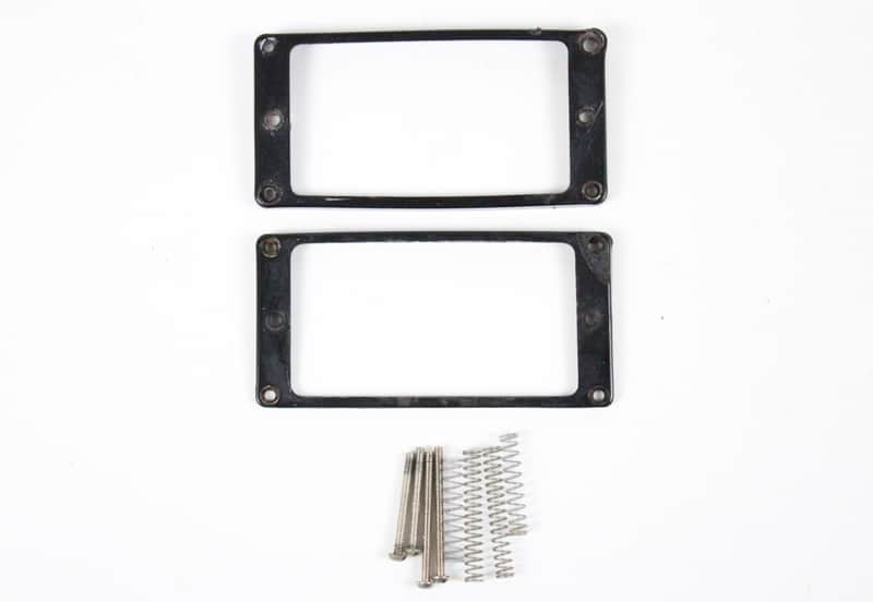 1973 Vintage Gibson L6/Les Paul/SG Black Mounting Neck/Bridge Pickup Ring Set USA 1970s Early Norlin Era image 1