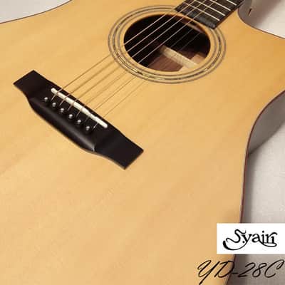 S.Yairi YD-28C all Solid Sitka Spruce & Rosewood Dreadnought Cutaway acoustic guitar image 4