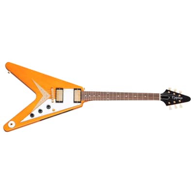 1958 Korina Flying V White Pickguard Aged Natural Epiphone image 2
