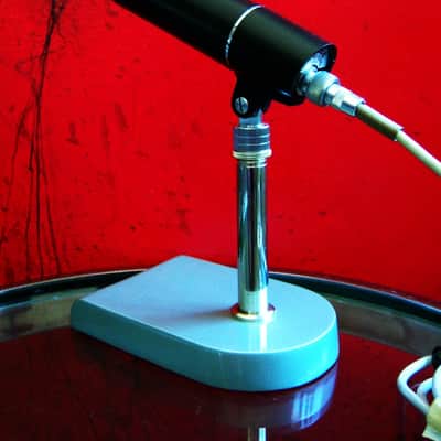 Vintage 1960's Calrad DM-20 dynamic microphone High Z harp mic w cable box & stand # 2 image 8
