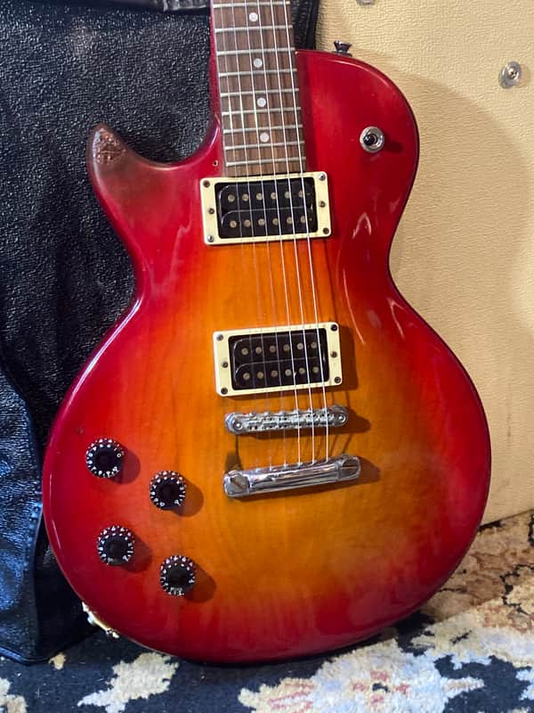 Cort CR-100 MIK Lefty Singlecut 1990s? - Cherry 🍒 Sunburst image 1