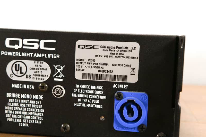 QSC PL340 Powerlight 3 Series 2-Channel Power Amplifier CG01043