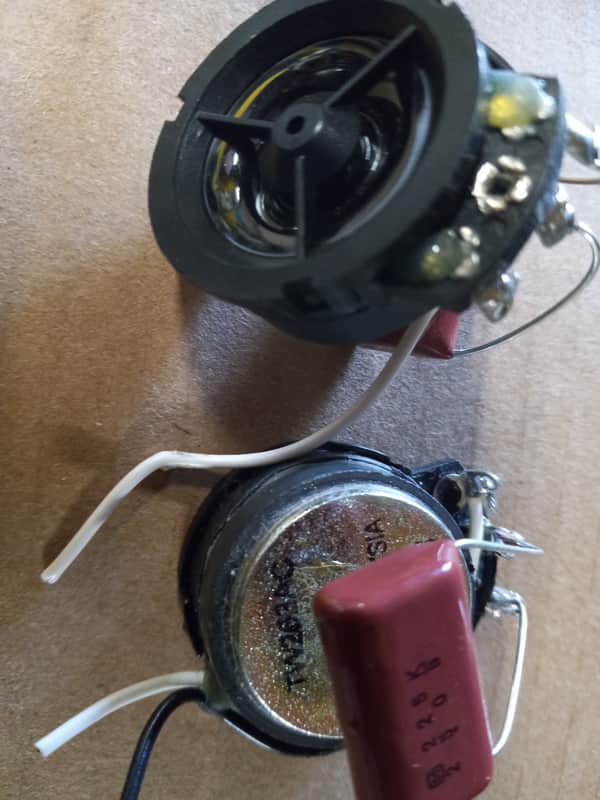 SUPER TWEETERS MYLAR DOME 1" CONE TWEETER WITH POLY FILM CAPS PAIR! AWESOME HI END LOW PRICE PMR image 1