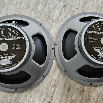 Warehouse Guitar Speakers WGS British Lead 80 16ohm 80 watt speakers ( Pair) 2017 - Grey image 1