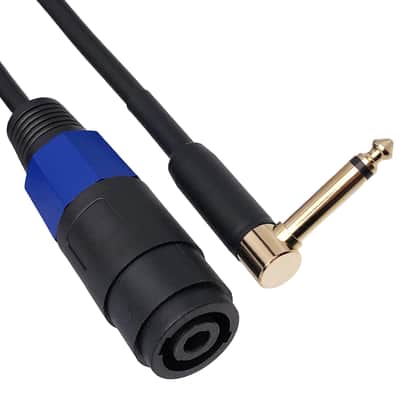 Speak on Female Connector to 1/4" Male TS Speaker Cable - Speak-on Jack to 1/4 TS Plug (Right-Angle Plug) image 2
