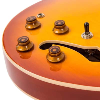 Vintage VSA500HB ReIssued Semi Acoustic Guitar - Honeyburst (Open Box) image 8