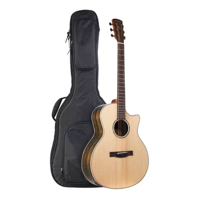 TARIO 41'' Electric Acoustic All Solid Guitar Solid Spruce Top Solid Ovangkol Back and Sides Mahogany Neck Undersaddle Piezo Pickup .High Gloss image 1