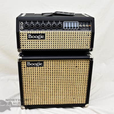 Mesa Boogie Mark IIC+ HRG Amplifier w/ Matching Vintage Thiele Cab - Black Bronco, Wicker Grille image 2