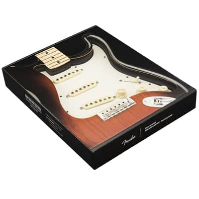 Fender Pre-Wired Strat Pickguard, Tex-Mex SSS, Parchment 11 Hole PG image 3