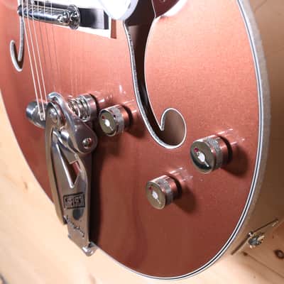 Gretsch G6136T Limited Edition Falcon w/ Bigsby Hollow Body - Two-Tone Copper/Sahara Metallic image 8