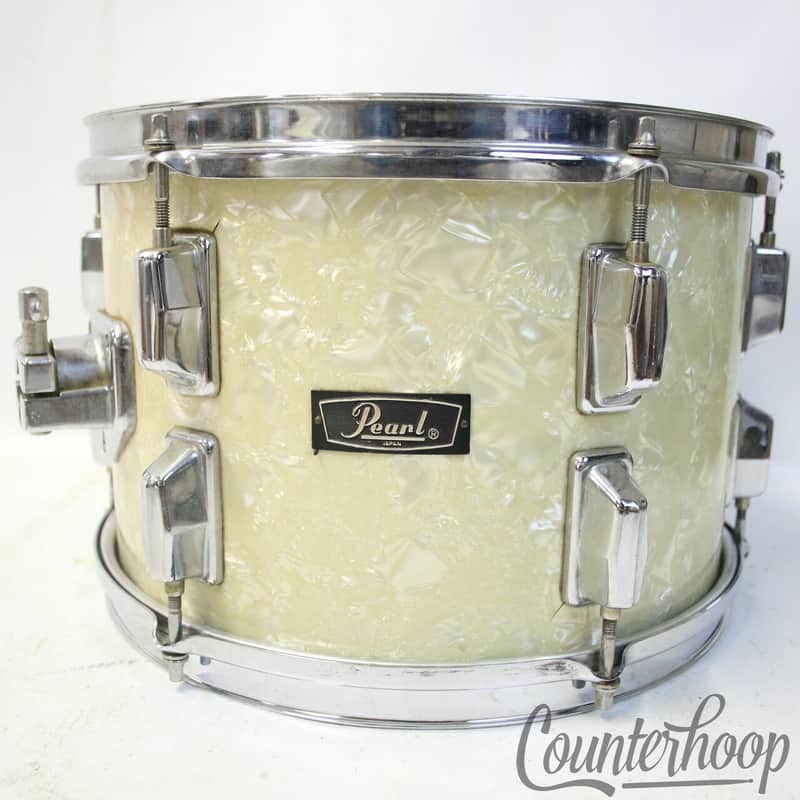 *Pearl 12x8"Tom Drum WMP Wood-Fiberglass Tom Drum White Marine Vintage 70s Japan image 1