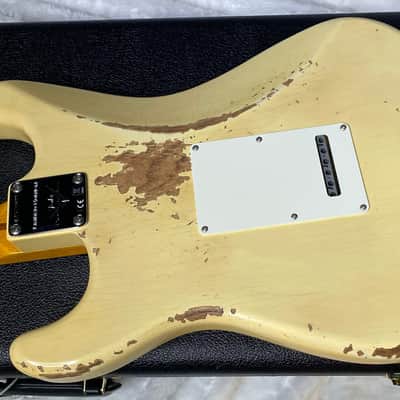 NEW! Fender Custom Deluxe Strat Heavy Relic - Aged Vintage White - Matching Peg Head - Authorized Dealer - 7.25lbs - G06378 image 10