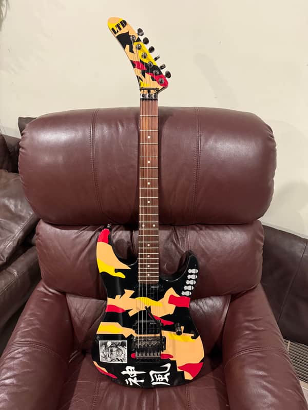ESP LTD GL-200K George Lynch Signature Black with Kamikaze Graphic image 1