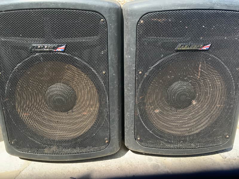 Pair of Carlsbro Gamma 600w processed active subwoofer 2003-2014 - Black image 1