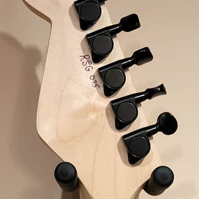 CUSTOM DESIGNED & CRAFTED - SOLID ASH STRAT STYLE W/BUTTERSCOTCH DOUBLE BOUND BODY W/RED APPLE JASPER - SERIAL #075 -  2025 image 13