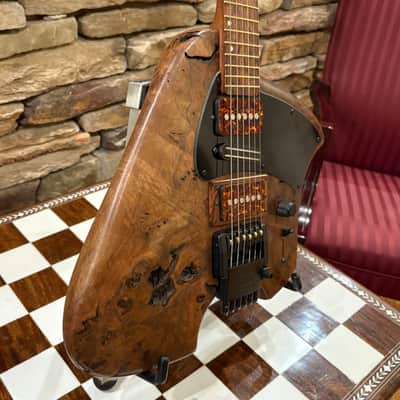 Klein Headless Electric Guitar 2017 - Natural Burled Walnut / Rosewood w/ Gig Bag image 3