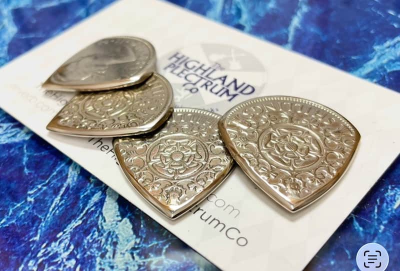 **Special Offer 20% Discount** Two (2) Queen Elizabeth Two Shillings Coin Guitar Picks. image 1
