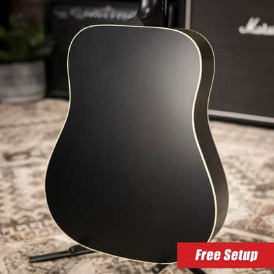 Gibson Hummingbird Special Dreadnought Acoustic/Electric Guitar - Ebony Satin with Gig Bag image 2
