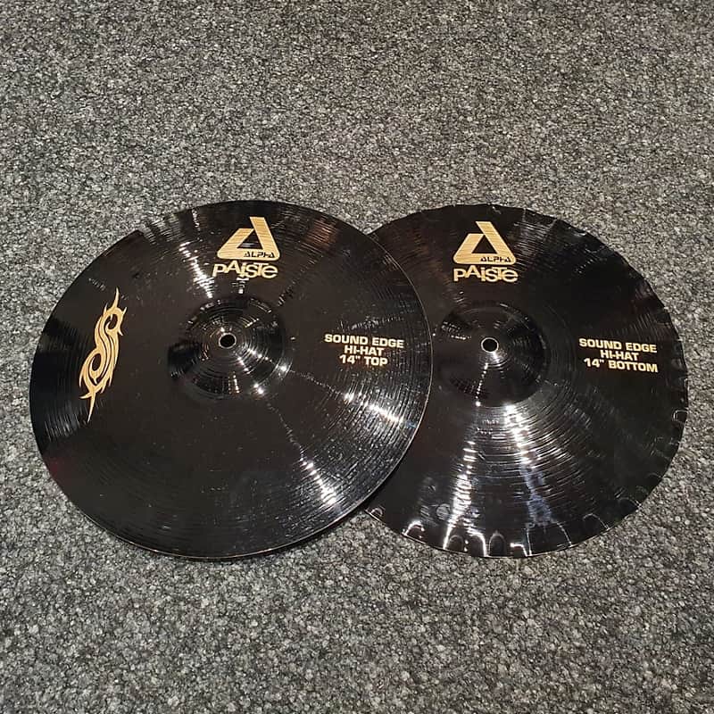 Paiste 14" Black Alpha Slipknot Edition Sound Edge Hi-Hat Cymbals (Pair) 2008 - 2016 image 1