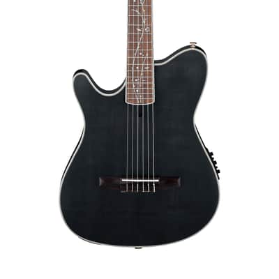 Ibanez TOD10NL-TKF Tim Henson Signature Left Handed Nylon String Electric Guitar, Trans Black Flat image 2