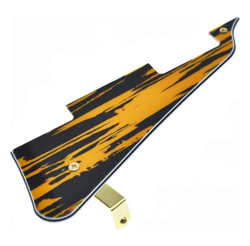 Unbranded Tawny Stripe LP Guitar Pickguard with Gold Stainless Steel Bracket and Steel Mounting Screws for USA Les Paul