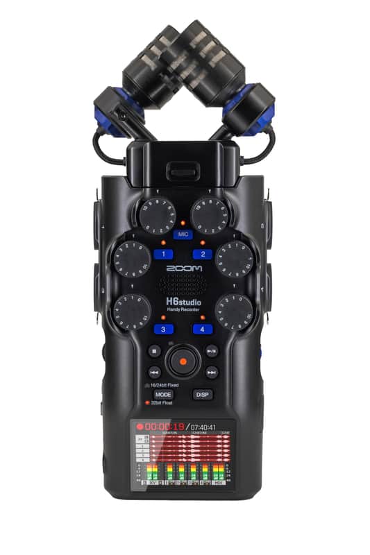 Zoom H6 studio Handheld Recorder for Musicians, Filmmakers & Podcasters with Large Stereo Microphones, 4 Pro Quality Preamps, 8 Tracks of Recording, 32-Bit Float, Gain Knobs, and USB Audio Interface image 1
