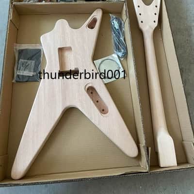 Left Handed ML Style Guitar DIY Project, Mahogany Body and Neck, Rosewood Fingerboard image 4