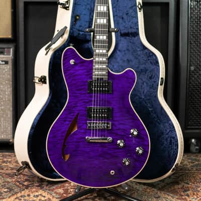 EVH SA-126 Special Quilted Maple Semi-Hollow Electric Guitar - Transparent Purple with Hardshell Case image 14