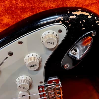 Fender Old & Real Stratocaster Pre-L Slab Board 1960 - Old Black Refinish image 8