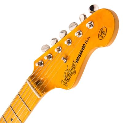 Vintage V6M ReIssued Electric Guitar ~ Sunburst image 10