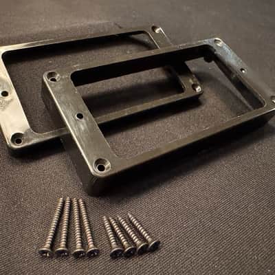 Gibson Custom Shop OEM 1957 Black Beauty M-69 Butyrate Humbucker Pickup Rings Black with Aged Screws