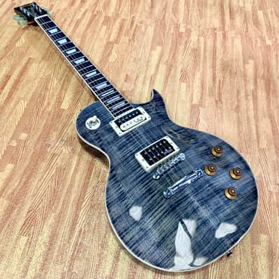 🔥MINT🔥 Vintage V100T BK ReIssued Series Electric Guitar~ Flamed Thru Black LP! image 3