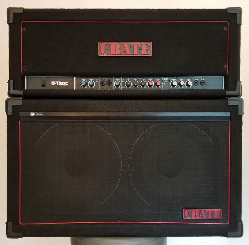 Crate G-120c 4-way Stereo Head W/ Original Crate 3 Button Footswitch & Matching 2x12 Cab / Celestion G12M70 image 1