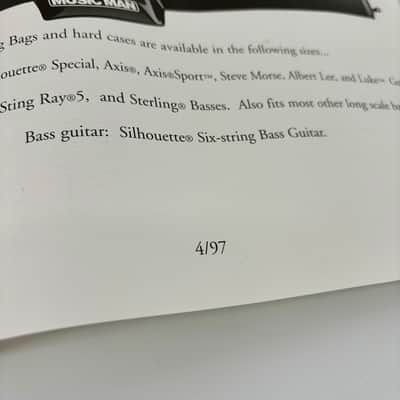 1997 Ernie Ball MUSIC MAN Specifications Catalog [AXIS, Luke, Steve Morse, Albert Lee, Silhouette, StingRay] image 10