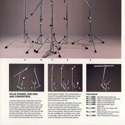 Ludwig L3074 Add-On Modular Single Tom Holder Pistol Ratchet Drum Mount Post 80s image 7