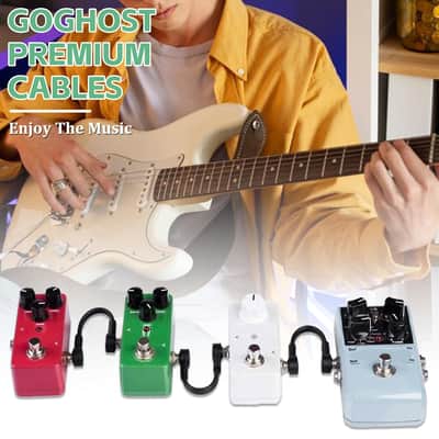 12 Inch Guitar Patch Cables 4 Pack, 1/4" TS Right Angle Effect Pedal Flat Cables, Pedal Board Patch Cables, Black image 2