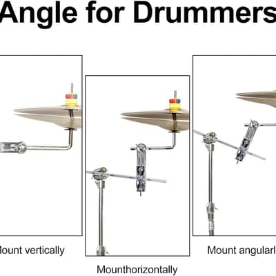 Hi-hat Cymbal Clamp Cymbal Stand Arm for Drum Set L-Shaped Cymbal Clamp,Adjustable Cymbal Arm for 15-28mm Cymbal Stands,Hi Hat Cymbal Stand Extension Arm for Drummer Beginner image 3