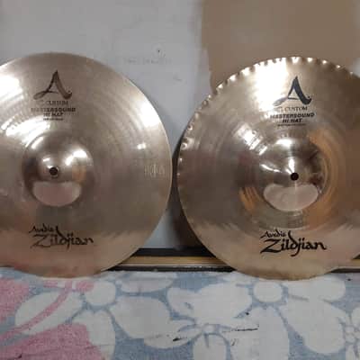 Zildjian 14" A Custom Mastersound Hi-Hat Cymbals (Pair) 1999 - Present - Brilliant image 1