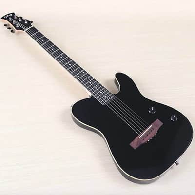 Black 39 Inch Silent Acoustic Electric Guitar, Spruce Top Body, Okoume Wood Neck, 22 Frets image 1