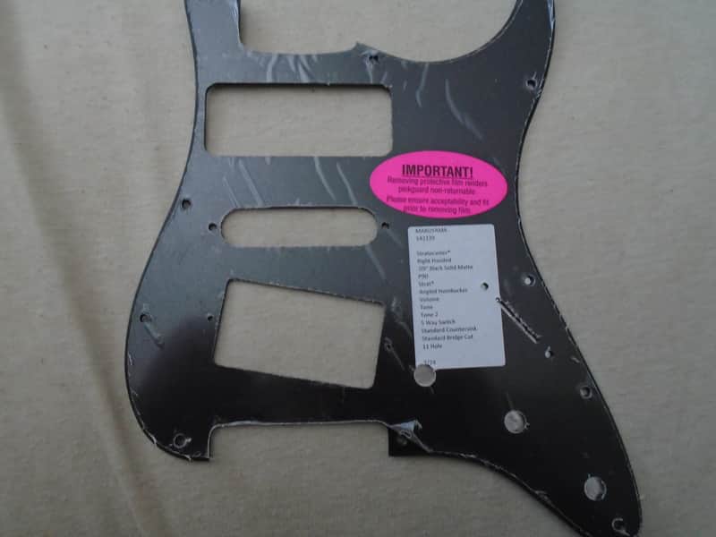Warmoth Black Strat-style Pickguard: Angled humbucker/single coil/p90 image 1