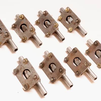(8) Leedy Knobby Lugs, 4-Point Mounting Including Screws, Nuts, Internal Backing Plates -1920s to 30s / INSPECTED & TESTED image 5