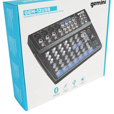 Gemini GEM-12USB 12 Channel Bluetooth Mixer w/USB/Bus/3 Band EQ,Effects+Backpack image 18