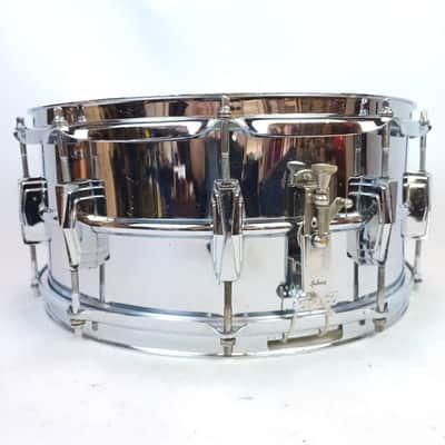 Ludwig PRE-SERIAL #402 Supraphonic 6.5x14"Snare Drum Keystone Badge Red Felt 60s image 5