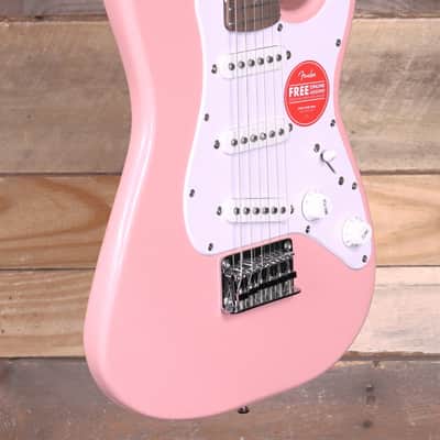 Squier Mini Stratocaster Electric Guitar Shell Pink image 2