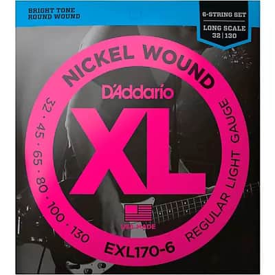 Daddario EXL170 6- XL 6 String Nickel Wound 6-String XL Bass Strings image 1