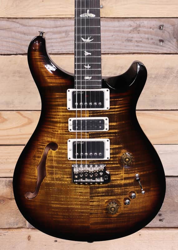 PRS Special Semi-Hollow Electric Guitar Black Gold Wraparound Burst w/ Case image 1