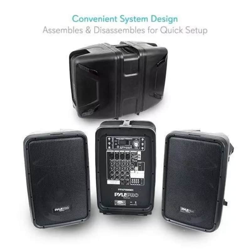 Pyle Bluetooth PA Speaker & Amplifier Mixer System – 8-Channel Audio Kit image 1