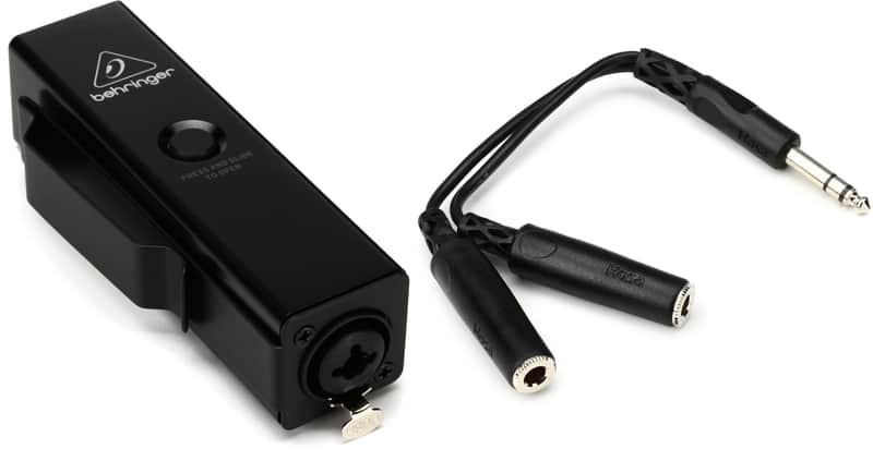 Behringer P2 Ultra-Compact Personal In-Ear Monitor Amplifier  Bundle with Hosa YPP-118 Y Cable - 1/4 inch TRS Male to Dual 1/4 inch TRS Female image 1