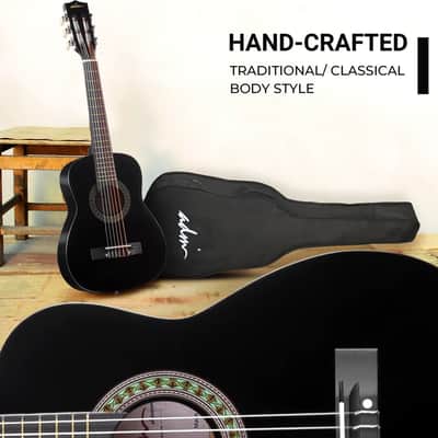 ADM Beginner Acoustic Classical Guitar 30 Inch Nylon Strings Wooden Guitar Bundle Kit for Kid Boy Girl Student Youth Guitarra Online Lessons with Gig Bag, Strap, Tuner, Extra Strings, Picks,Black image 7