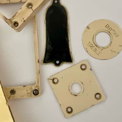 Gibson aged set, Pickguard, Pickup rings, switch plate, truss rod cover and jack plate, Les Paul, relic | 59 Parts image 3